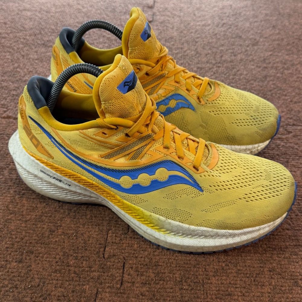 A- gym Saucony Triumph 20 Womens Running Shoes Yellow Blue S10759-30 Size 10.5